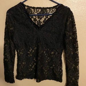 Black lacy top